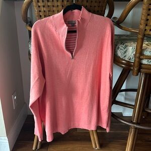 Men’s salmon knit Peter Millar pullover XXL